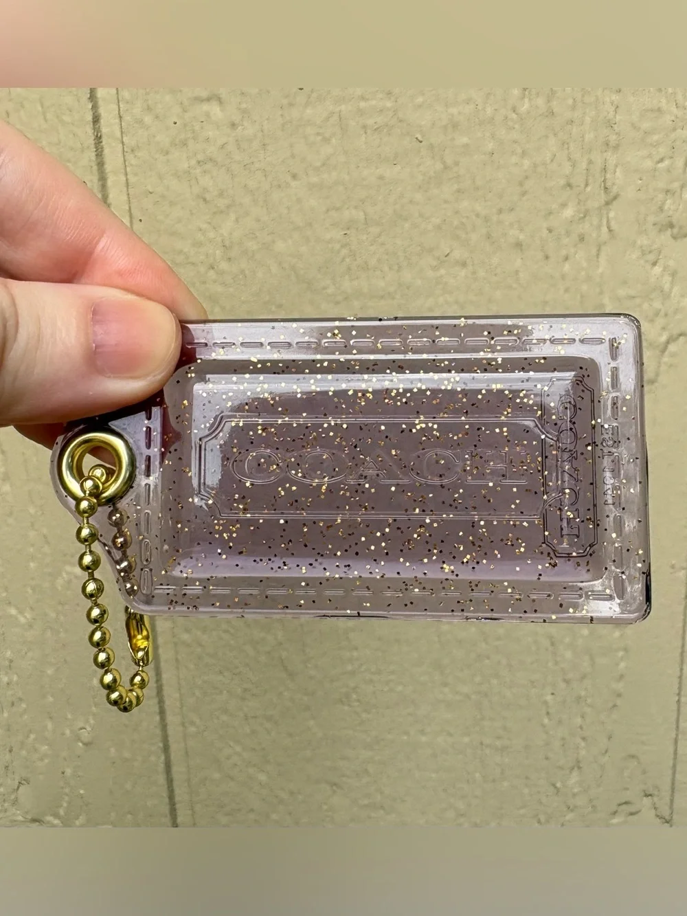 Vintage Coach Purple Gold Glitter XL Hang Tag